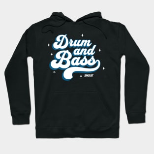 DRUM AND BASS  - Junglist Retro Font (White/Blue) Hoodie